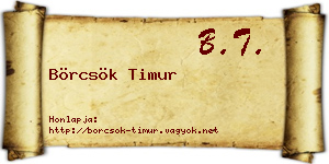 Börcsök Timur névjegykártya